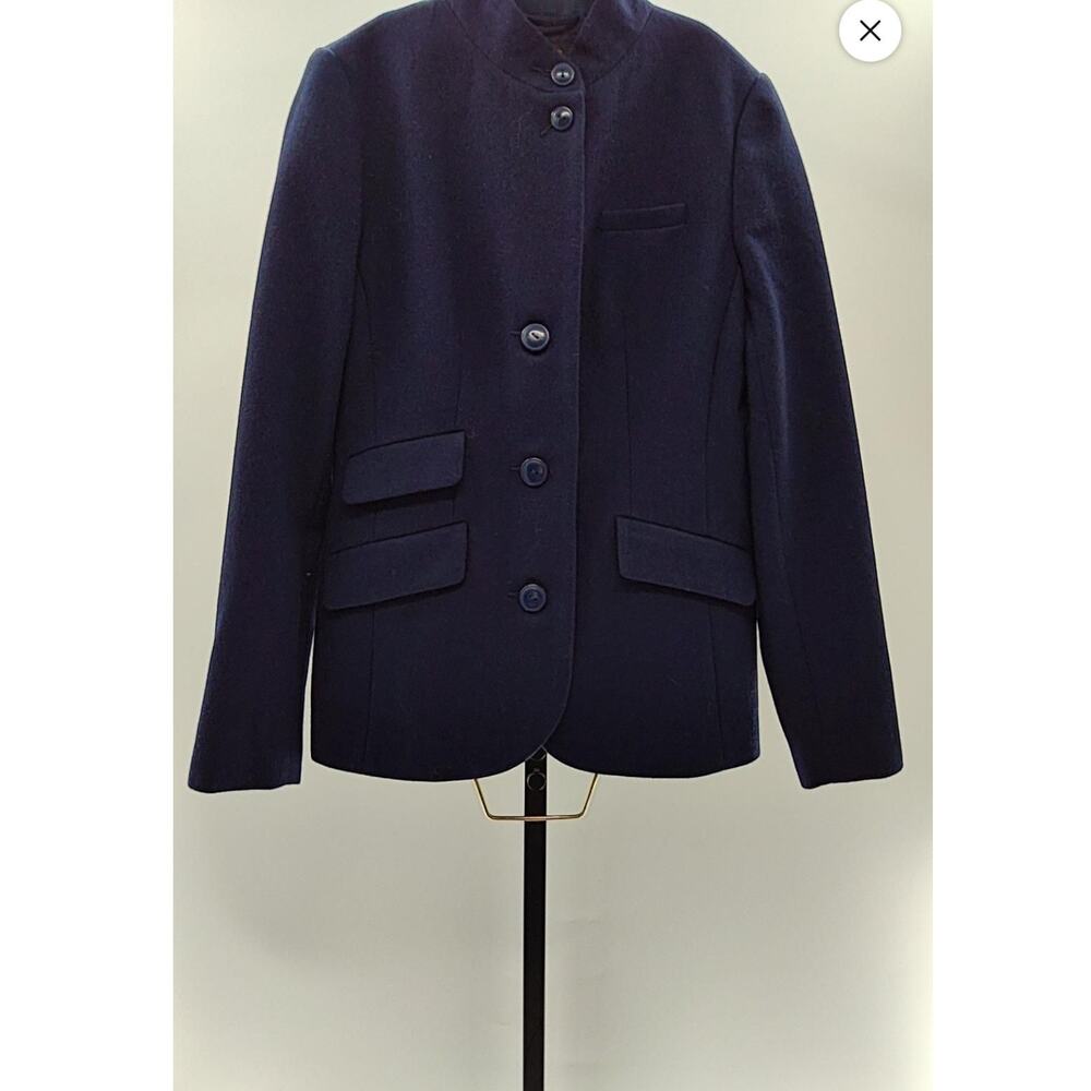 New! Quince Wm' Navy S Stand Up Collar Blazer Italian Luxuty Wool Classic #97 - Picture 7 of 7